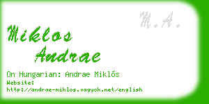miklos andrae business card